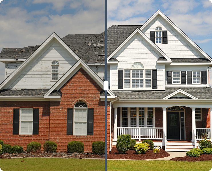 Before and after project visuals
