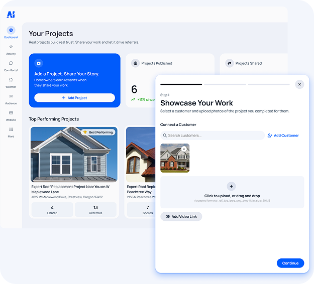 Project showcase — share your work and let it drive referrals